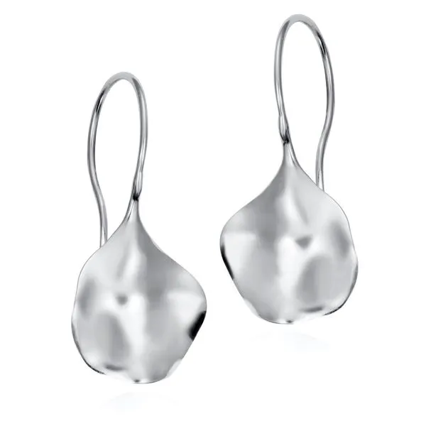 Sterling Silver Rhodium Plated Aqua Leaf Wire Drop Earrings Quality Gem LLC Bethel, CT