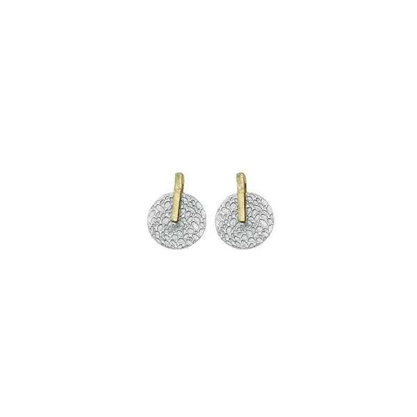 Sterling Silver 18K Vermeil KYMBAL Textured Disc Earrings Quality Gem LLC Bethel, CT