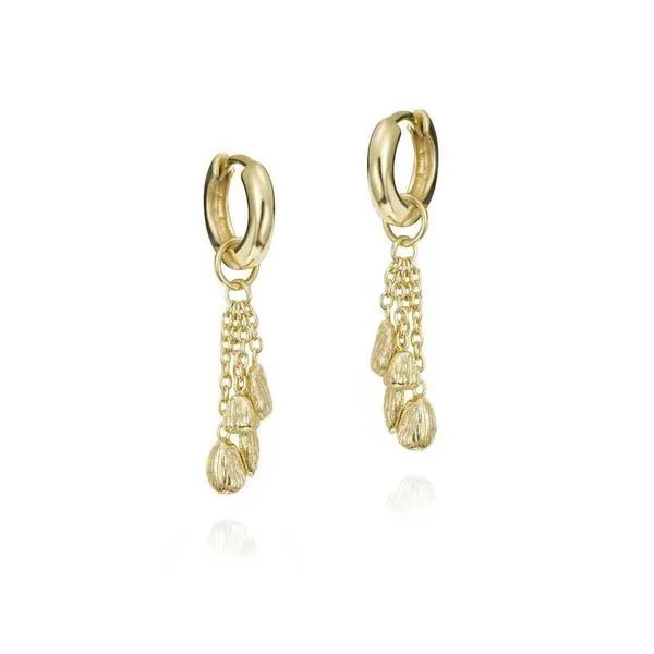 Sterling Silver 18K Vermeil NUGGETS Hoop With Dangles Earrings Quality Gem LLC Bethel, CT