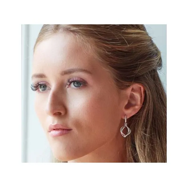 Sterling Silver Rhodium Plated Entwine Grande Drop Earrings Image 2 Quality Gem LLC Bethel, CT
