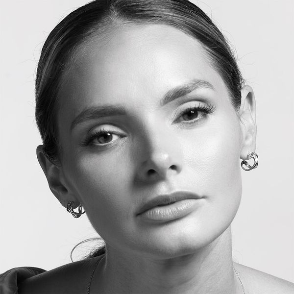 Sterling Silver Rhodium Plated Infinity Hoop Earrings Image 4 Quality Gem LLC Bethel, CT