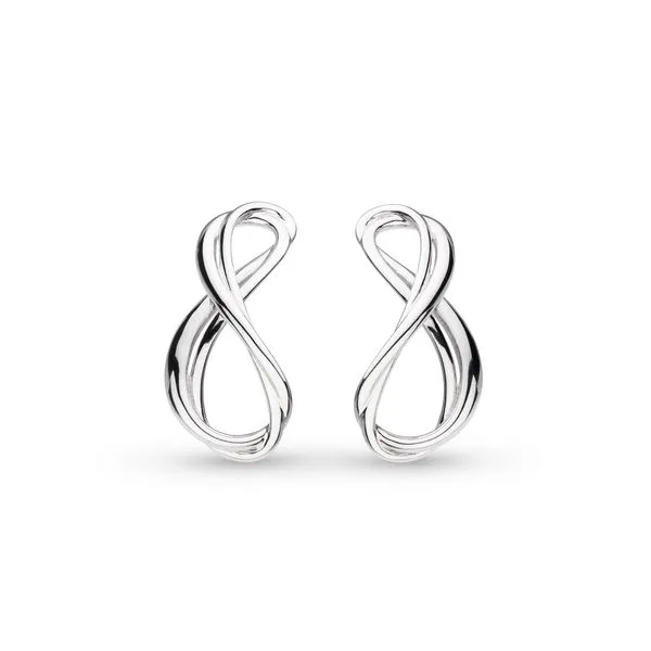 Sterling Silver Rhodium Plated Infinity Grande Stud Earrings Quality Gem LLC Bethel, CT