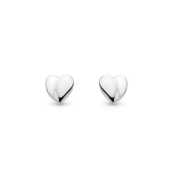 Sterling Silver Rhodium Plated Miniatures Sweet Heart Stud Earrings Quality Gem LLC Bethel, CT