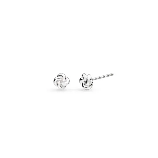 Sterling Silver Rhodium Plated Marina Tide Knot Stud Earrings Quality Gem LLC Bethel, CT