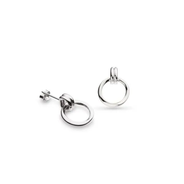Sterling Silver Rhodium Plated Bevel Unity Drop Stud Earrings Quality Gem LLC Bethel, CT