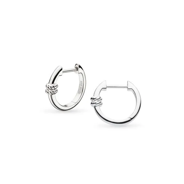 Sterling Silver Rhodium Plated Marina Rope Bar Hinged Hoop Earrings Quality Gem LLC Bethel, CT