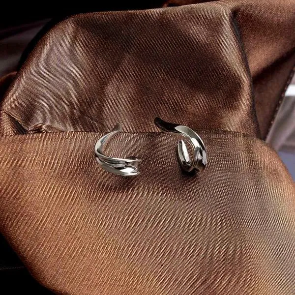 Sterling Silver Rhodium Plated Serenity Grande Stud Hoop Earrings Image 3 Quality Gem LLC Bethel, CT