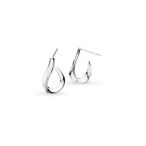 Sterling Silver Rhodium Plated Serenity Grande Stud Hoop Earrings Quality Gem LLC Bethel, CT