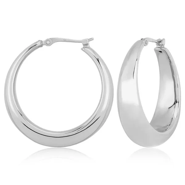 Sterling Silver Tapered Hoop Earrings Quality Gem LLC Bethel, CT