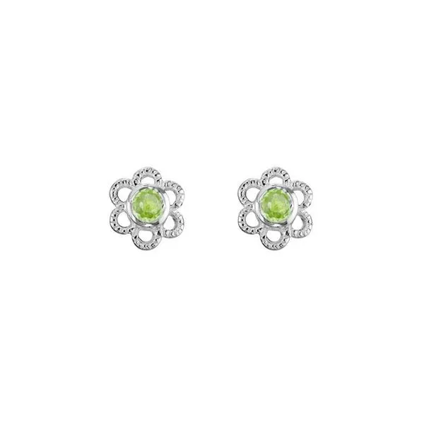 Sterling Silver Peridot August Mini Flower Stud Earrings Quality Gem LLC Bethel, CT