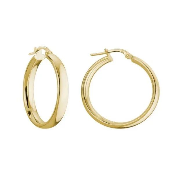 Sterling Silver Yellow Gold Plated Hoop Earrings Quality Gem LLC Bethel, CT