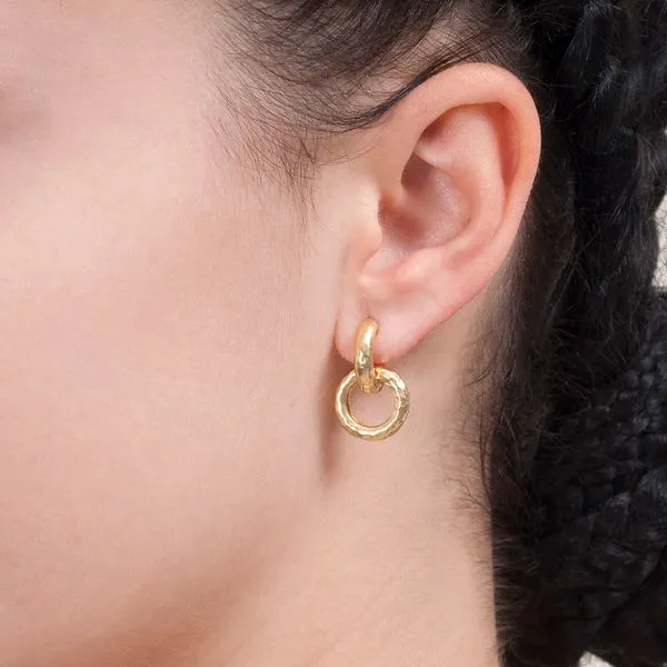 Sterling Silver 18K Vermeil Nuggets Convertible Hoop Earrings Image 2 Quality Gem LLC Bethel, CT