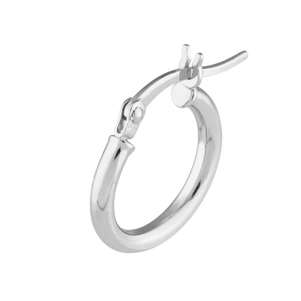 Sterling Silver Rhodium Plated Hoop Earrings Image 2 Quality Gem LLC Bethel, CT