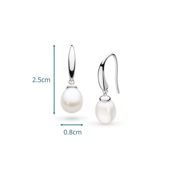 Sterling Silver Rhodium Plated Revival Classic Pearl Drop Earrings Image 5 Quality Gem LLC Bethel, CT