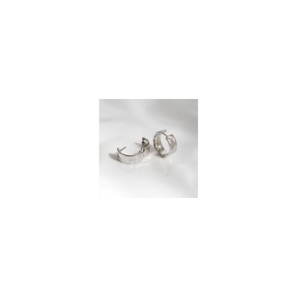 Sterling Silver Rhodium Plated Mirage Reflect Hoop Earrings Image 4 Quality Gem LLC Bethel, CT