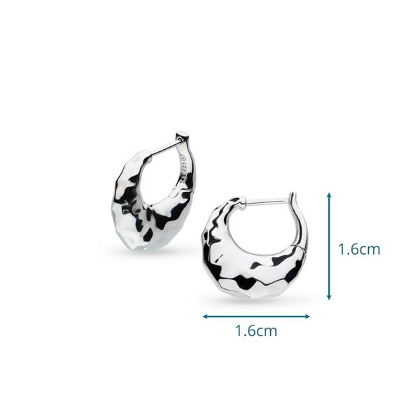 Sterling Silver Rhodium Plated Mirage Reflect Hinged Hoop Earrings Image 4 Quality Gem LLC Bethel, CT