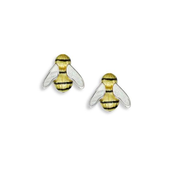Sterling Silver Rhodium Plated Bee Stud Earrings Quality Gem LLC Bethel, CT