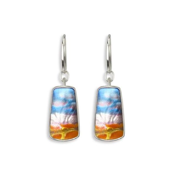 Sterling Silver Rhodium Plated Enamel Sunset Aurora Dangle Earrings Quality Gem LLC Bethel, CT