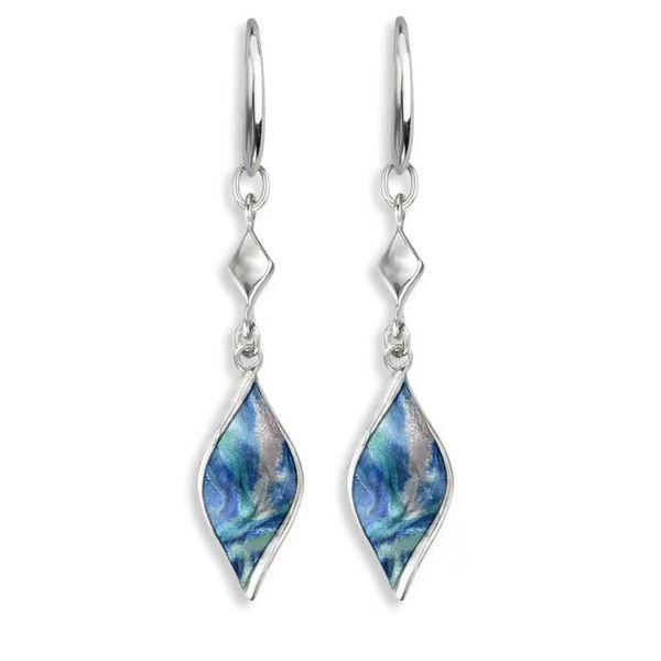 Sterling Silver Multi Blue Vitreous Enamel Aurora Dangle Earrings Quality Gem LLC Bethel, CT