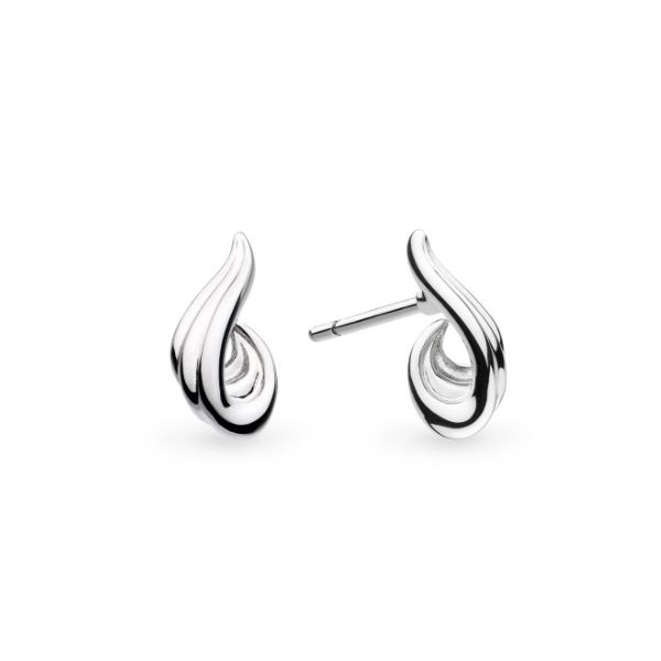 Sterling Silver Rhodium Plated Océane Shell Wave Stud Earring Quality Gem LLC Bethel, CT