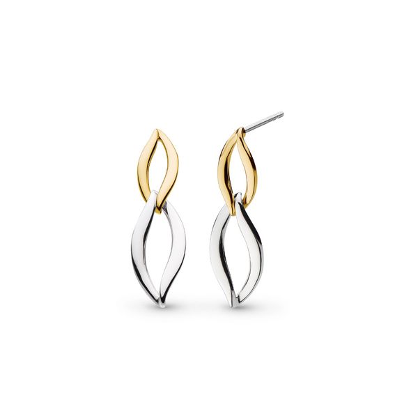 Sterling Silver 18K Yellow Gold Plate Entwine Twine Link Golden Drop Earrings Quality Gem LLC Bethel, CT