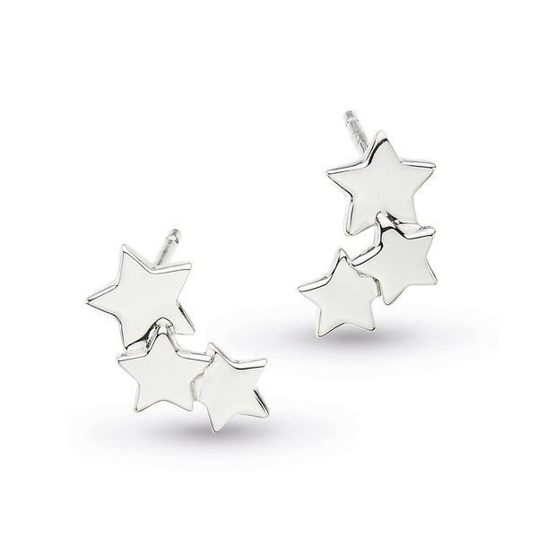 Rhodium Plated Sterling Silver Stargazer Galaxy Stud Earrings Quality Gem LLC Bethel, CT