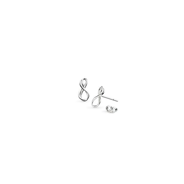 Sterling Silver Rhodium Plated Infinity Mini Stud Earrings Quality Gem LLC Bethel, CT