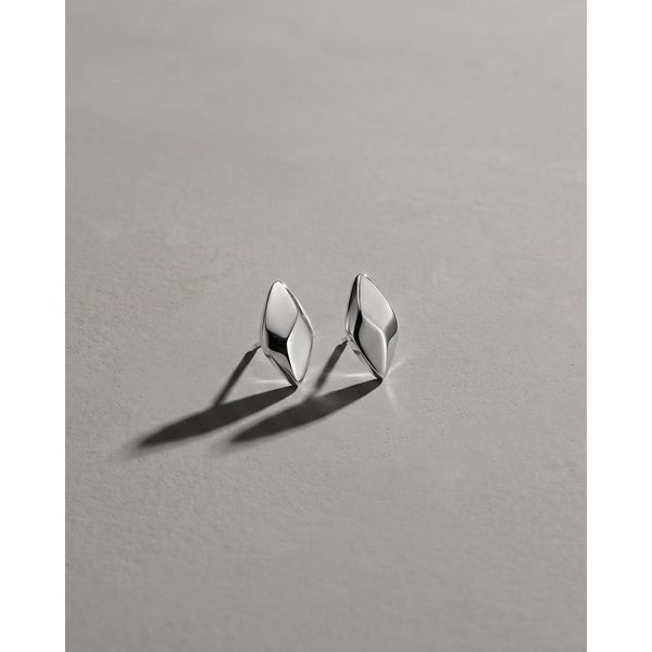 Sterling Silver Rhodium Plated Glint Mini Stud Earrings Image 2 Quality Gem LLC Bethel, CT