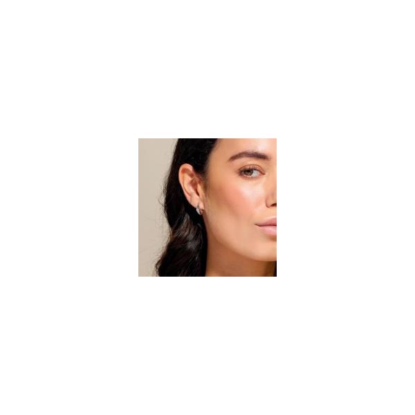 Sterling Silver Rhodium Plated Océane Shell Wave Hoop Earrings Image 2 Quality Gem LLC Bethel, CT