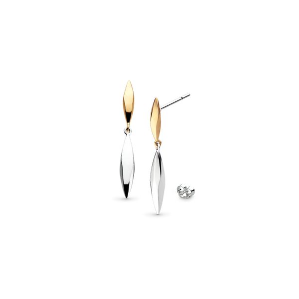 Rhodium Plated Sterling Silver/18KY Plate Glint Golden Drop Earrings Quality Gem LLC Bethel, CT