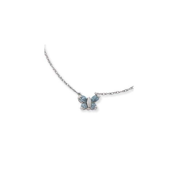 Sterling Silver Blue Topaz Butterfly Necklace Quality Gem LLC Bethel, CT