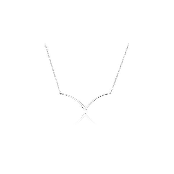 Sterling Silver Curved V Necklace Quality Gem LLC Bethel, CT