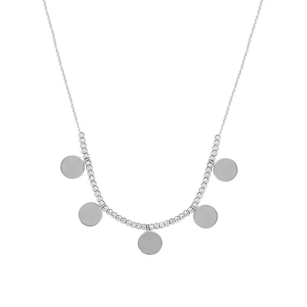 Sterling Silver Beads and Disc Necklace Quality Gem LLC Bethel, CT