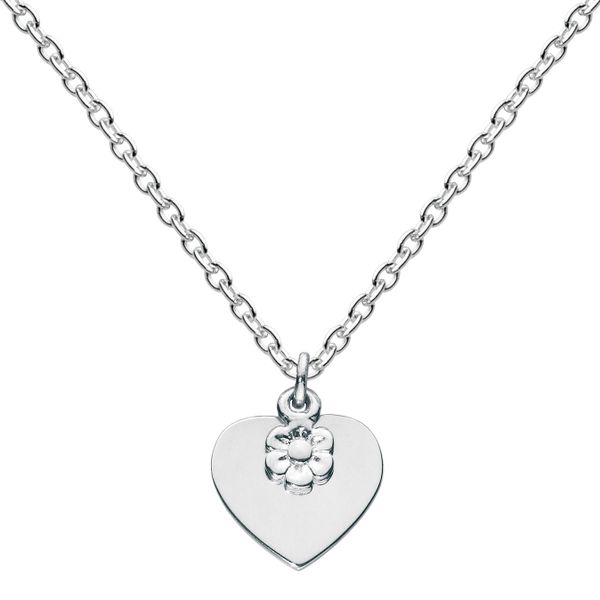 Sterling Silver Flower Heart Necklace Quality Gem LLC Bethel, CT