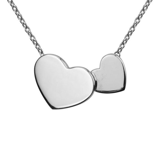 Sterling Silver Double Heart Necklace Quality Gem LLC Bethel, CT