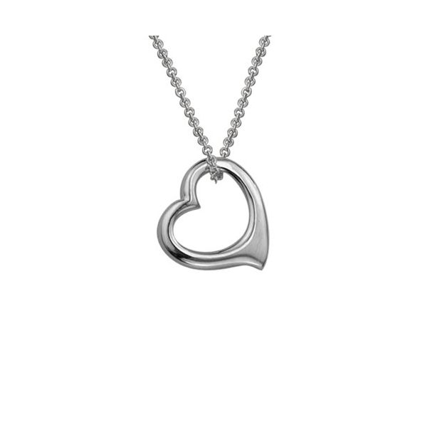 Sterling Silver Mini Floating Heart Necklace Image 2 Quality Gem LLC Bethel, CT