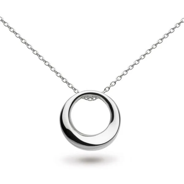 Sterling Silver Bevel Cirque Circle Necklace Quality Gem LLC Bethel, CT