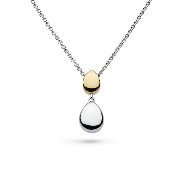 Sterling Silver & Yellow Gold Plate Coast Double Pebble Necklace Quality Gem LLC Bethel, CT