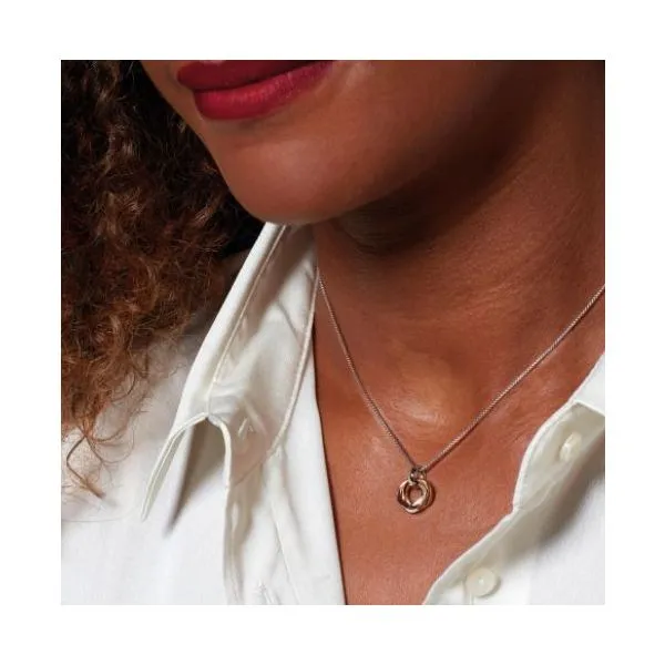 Sterling Silver Small Bevel Trilogy Necklace Image 2 Quality Gem LLC Bethel, CT