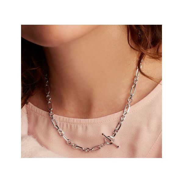 Sterling Silver-Plated Twist T-Bar Necklace | Sterling silver | Accessorize  UK