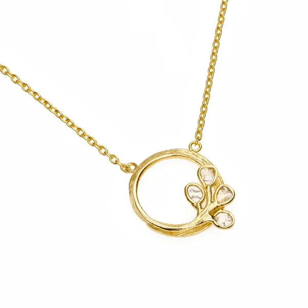 Sterling Silver 18K Vermeil Peacock .24Tw Diamond Necklace Length 16-18 Inches Adjustable Quality Gem LLC Bethel, CT