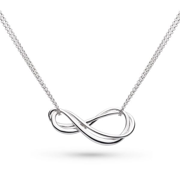 Sterling Silver Rhodium Plated Infinity Twin Chain Necklace Length 18 Inches Quality Gem LLC Bethel, CT