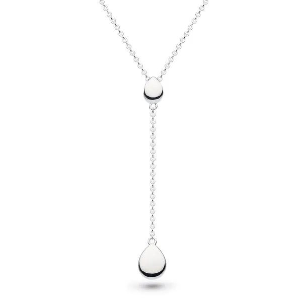 Sterling Silver Rhodium Plated Coast Pebble Linking Pebbles Chain Drop Lariat Necklace Length 18 Inches Quality Gem LLC Bethel, CT