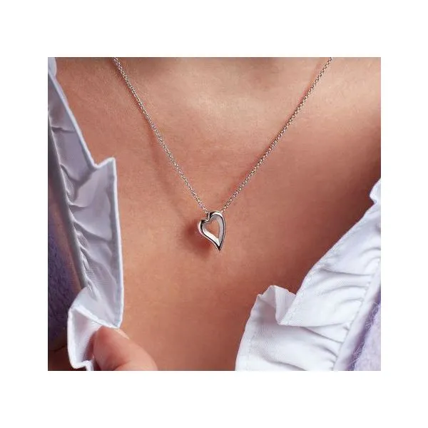 Sterling Silver Rhodium Plated Desire Love Story Heart Necklace Image 3 Quality Gem LLC Bethel, CT