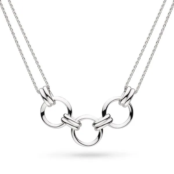 Sterling Silver Rhodium Plated Bevel Unity Twin Chain Necklace Length 18 Inches Quality Gem LLC Bethel, CT