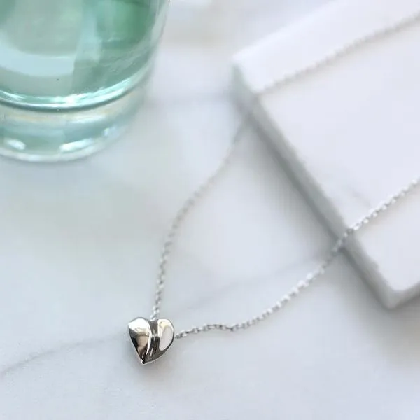 Sterling Silver Rhodium Plated Miniatures Sweet Heart Necklace Length 18 Inches Image 3 Quality Gem LLC Bethel, CT