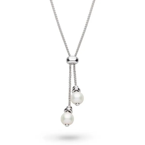 Sterling Silver Rhodium Plated Coast Tumble Freshwater Pearl Lariat Necklace Quality Gem LLC Bethel, CT