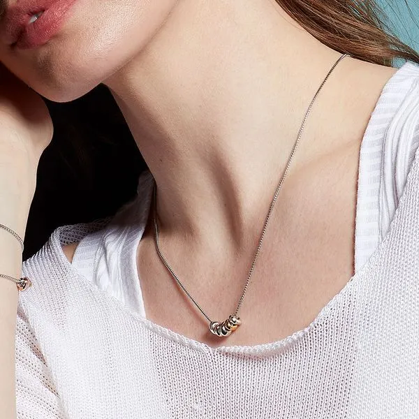 Sterling Silver Coast Tumble Golden Necklace 18 Inches Image 3 Quality Gem LLC Bethel, CT
