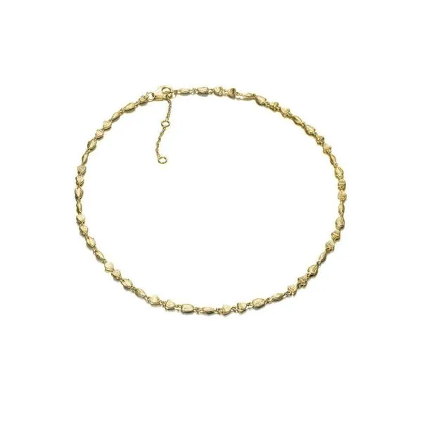 Sterling Silver 18K Vermeil Nuggets Necklace Length 16-18 Inches Adjustable Quality Gem LLC Bethel, CT