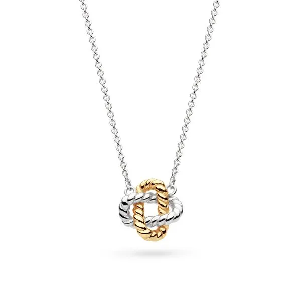 Sterling Silver/18K Yellow Gold Plate Rhodium Plated Marina Rope Knot Golden Necklace Length 18 Inches Quality Gem LLC Bethel, CT